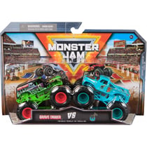 Coffret 2 monster jam 1/64 serie 31 : grave digger vs whiplash - vehicule miniature metal - spin master