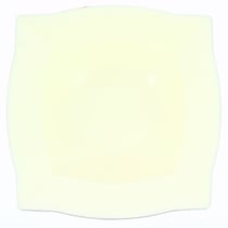 6 Assiettes Creuses Carrées Plastique Crème