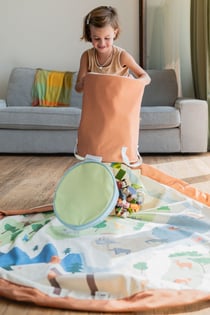play&go - tapis de jeu & panier à jouets - zoo