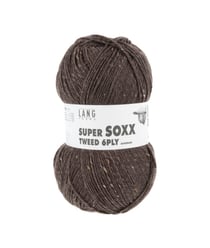 Pelote à tricoter SUPER SOXX TWEED 6 fils - 150 Gr - Lang Yarns : La laine robuste, chaude et élégante 67 Marron