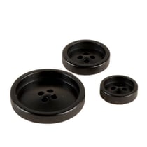 Bouton corozo 4 trous Noir