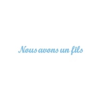 Planche de stickers peel off bleu "nous avons un fils"