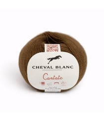 Pelote à tricoter laine et mohair CANTATE - Cheval blanc 130 Marron