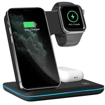 Dock de charge à induction iPhone, Apple Watch et AirPods Vertical Noir