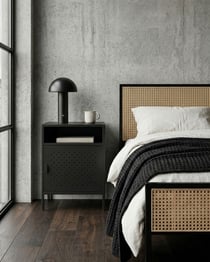 Meuble de Rangement de Bureau Noir en Métal Acier Thermolaqué avec 2 Étagères Style Moderne Industriel