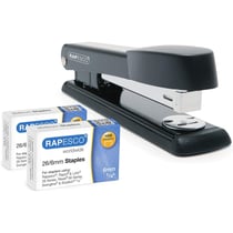 Agrafeuse + agrafes 26/6mm - 2 boites de 1000 agrafes - Noir - Rapesco