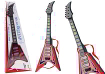 Guitare Électrique Pour Enfants Rouge Avec Lumières Et Mélodies