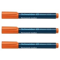 Lot de 3 marqueurs permanents - SCHNEIDER - Maxx 133 - Pointe biseautée 1+4 mm - Orange