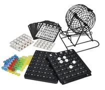 Set loto bingo avec boulier sphère métal 75 boules - jeu traditionnel - hasard