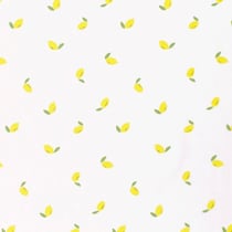Tissu Coton imprimé Citrons jaunes Tia sur fond Blanc