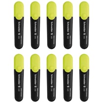 Lot de 10 surligneurs pointe biseautée 1+5 mm - SCHNEIDER - Jaune - Job