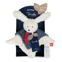 Doudou lapin en coton bio 25 × 25 cm - Maïlou Tradition