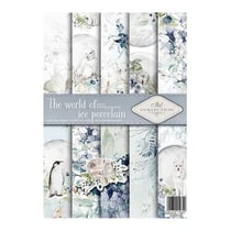 5 papiers scrapbooking 21 x 29.7 cm ITD Collection THE WORLD OF ICE PORCELAINE