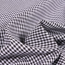 Tissu Rayures Mini carreaux 3 mm Noir
