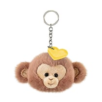 charm singe coeur jaune - porte clés