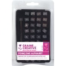 Alphabet de marquage pour Cuir et Fimo Cuir 36 poinçons Lettres et chiffres