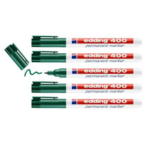 Lot de 5 marqueurs permanents pointe ronde 1 mm - EDDING - Vert - 400