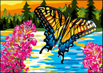 Canevas antique Le papillon 32x50cm