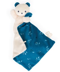 Carre douceur doudou ours noctambule - Kaloo - Bleu