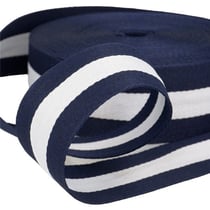 Film 25m galon stripes  40mm Bleu/Blanc