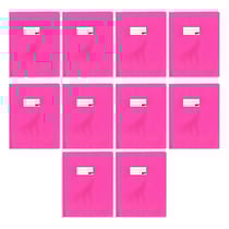 10 protège-cahiers opaque rose en PVC – Format 17x22 cm – Épaisseur 19/100ème – Grain cuir