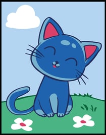 Kit Canevas Margot N17 Chat Bleu 20x25 cm
