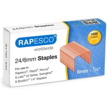 Agrafes - 24/6 - 6mm - Cuivré - Boîte de 1000 unités - Rapesco