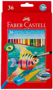 Crayon aquarellable FABER-CASTELL - Classic Colour - Lot de 6 - Boîte carton de 36 - Bois