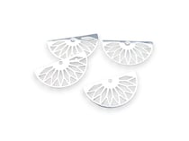 4 Estampes filigranées 19*11mm demi-lune argenté