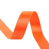 Bobine 40m ruban satin double face fabriqué en France orange fluo