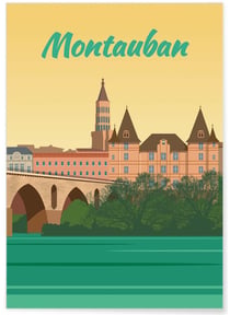 Affiche ville Montauban | A3 : 29,7x42cm