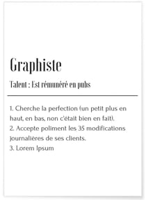 Affiche Définition Graphiste | A3 : 29,7x42cm