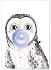 Affiche Bulle de Chouette Bleue | A3 : 29,7x42cm