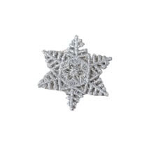 Ecusson thermocollant flocon de neige argent 3,9cm x 3,9cm