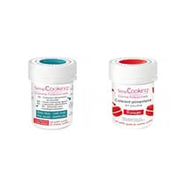 2 colorants alimentaires en poudre - rouge-bleu foncé