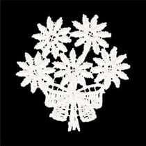 Ecusson thermocollant fleur dentelle bouquet 3,5cm x 3,5cm