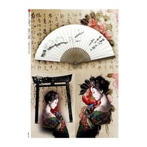 1 feuille de papier de riz 22.5 x 32 cm découpage collage Paper Designs GEISHA 0087