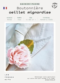 Coffret DIY papier- Boutonnière Œillet Rose