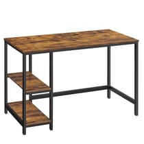 Bureau informatique industriel table d'étude avec étagère à 2 niveaux à gauche