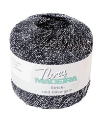 Fil à crocheter et à tricoter métallisé Nora Madeira - 25GR 360 Noir Argenté