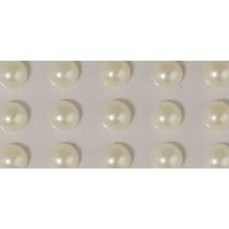 Demi-perles en plastique, autocollants, 5 mm, 80 pces, crème