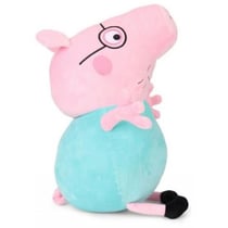 Grande peluche peppa pig : papa pig 50 cm - peluche licence peppa le cochon