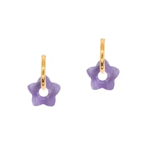 Boucles d'oreilles Fleur en pierres Améthyste
