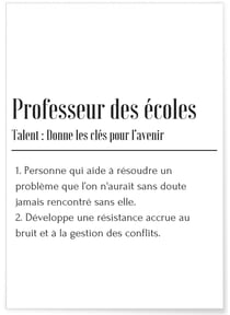 Affiche Définition Professeur des écoles | A3 : 29,7x42cm