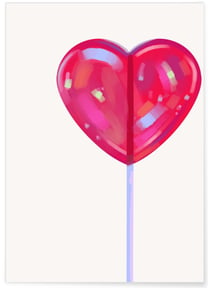 Affiche Sucette Coeur rouge | A3 : 29,7x42cm