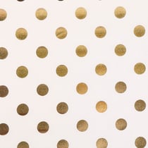 Tissu Toile Coton Métallisé Pois dorés sur fond Ecru