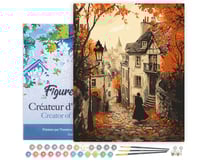 Peinture par Numéro Figured'Art avec Cadre - Promenade d'Automne et vieille Ville - Kit de Loisir Créatif DIY Numéro d'Art Complet - 40x50cm toile tendue sur châssis