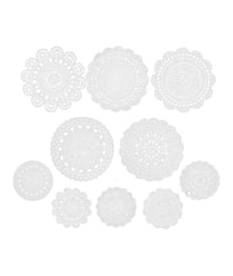 Napperons miniatures en dentelles - 10pcs - Le monde des Lutins - Rico Design Blanc