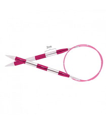 Aiguilles à tricoter circulaires fixes cable 100 cm Smartstix du N° 3 à 10 - Knitpro Rose (N°6,5)