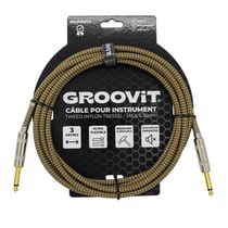 CABLE JACK 6.35 D/D - 3M - NYLON TRESSÉ MARRON - GROOVIT®